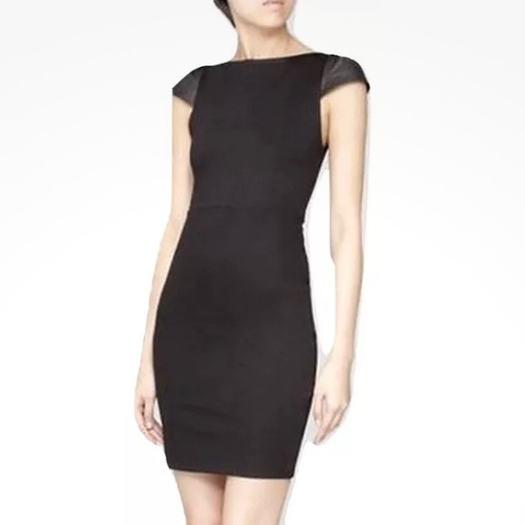 Alice + Olivia Gracie Leather Cap Sleeve Dress Size 0 Employed Career Cocktail - Picture 13 of 13